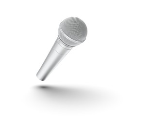 Microphone isolated on White 3D Rendering