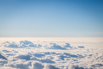 blue sky with tiny clouds