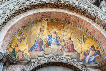 Wall Mural - Mosaic on facade of Basilica of San Marco. Venice. Italy