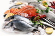 Leinwandbild Motiv Fresh fish and seafood