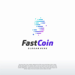 Wall Mural - fast coin logo designs concept vector, fast cash logo template, money logo designs