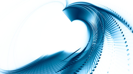 Poster - Abstract background. 3d illustration. Fractal graphics composition of dots, waves and rays of light.