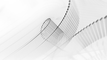 Poster - Abstract background. 3d illustration. Fractal graphics composition of dots, waves and rays of light.