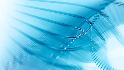Poster - Abstract background. 3d illustration. Fractal graphics composition of dots, waves and rays of light.
