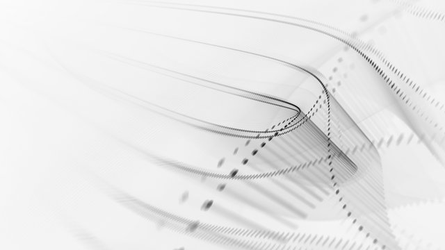 Abstract background. 3d illustration. Fractal graphics composition of dots, waves and rays of light.