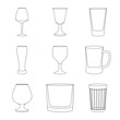 © Svitlana - Vector design of dishes and container symbol. Set of dishes and glassware stock symbol for web.