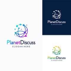 Wall Mural - planet consult logo designs vector, consulting place logo template, planet logo template