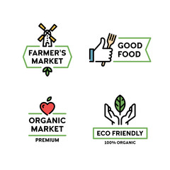 Wall Mural - Vector Organic Farmers Food Label Set