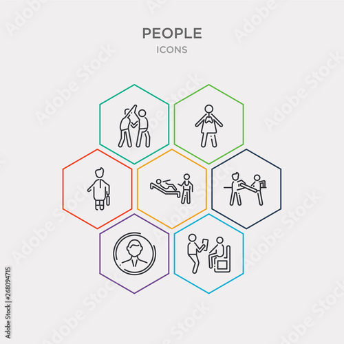 simple set of teacher reading, masculine avatar, rehabilitation, psychologist icons, contains such as icons paramedic, pulmonary, chiropractic and more Tableau sur Toile