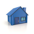 © valdis torms - Small blue house icon 3d illustration on white background