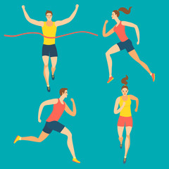 Dynamic running people set