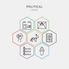 Wall Mural - simple set of candidate for elections, candidates ranking graphic, checklist with a pencil, donkey americal political icons, contains such as icons election balloons couple, election envelopes and