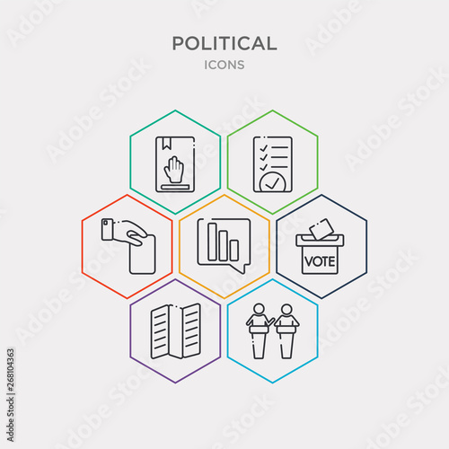 Fotografía simple set of debate, leaflet, voting, poll icons, contains such as icons vote, checking, oath and more