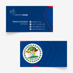 Wall Mural - Belize Flag Business Card, standard size (90x50 mm) business card template.