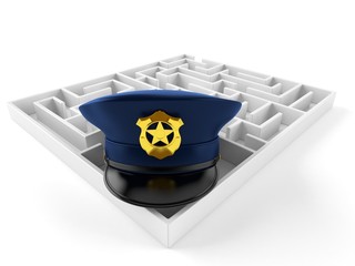 Poster - Police hat inside maze