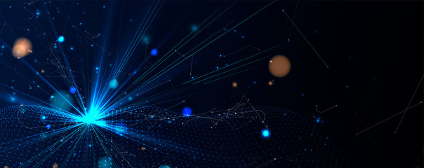 Aufkleber - Abstract tech background. Futuristic technology interface