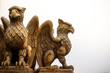 statue of Griffin or griffon a legendary creature with the body of a lion, the head and wings of an eagle