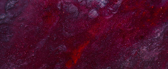 Wall Mural - Abstract red pink gradient paint background. Acrylic texture pattern. Glittering sparkling motif. Rough uneven surface.