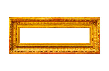 Wall Mural - Gold frame isolated on white