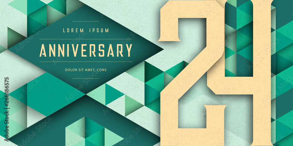 Anniversary emblems celebration logo, 24th birthday vector illustration ...