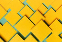 Blue And Yellow Paper Material Design