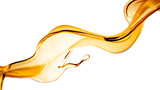 Fototapeta Paryż - Splash of orange transparent liquid on a white background. 3d illustration, 3d rendering.