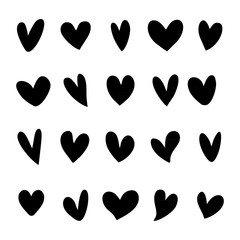 Wall Mural - collection of illustrated heart