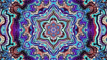 Poster - Spinning abstract magic circle. Esoteric cosmic mandala. Loop footage.