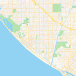 Empty vector map of Huntington Beach, California, USA