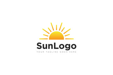 Sticker - sun logo and icon vector illustration design template