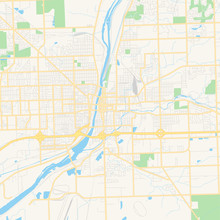 Empty Vector Map Of Joliet, Illinois, USA