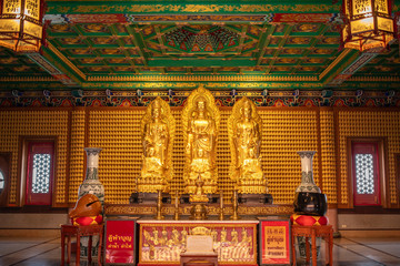 Wall Mural - Bang Bua Thong,Nonthaburi, Thailand - 17 January 2019: Borom Racha Kanchanaphisek Temple (Leng Nei Yi Temple 2) place of worship for Chinese descent. Designed with Chinese architecture