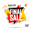 Final Sale, promotion banner design template, special deal, discount tag, vector illustration