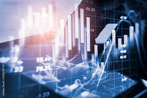 Stock Market Or Forex Trading Graph And !   Candlestick Chart Suitable - 