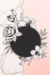 Wall Mural - rose decorated badge