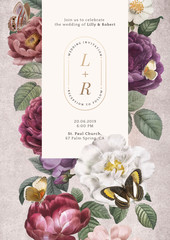 Poster - Floral wedding invitation