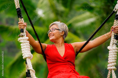 Natural Lifestyle Portrait Of Attractive Happy Middle Aged 40s