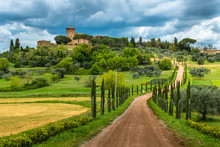 Landscape panorama from Tuscany, in the Chianti region