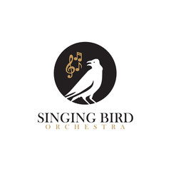 Sticker - Singing bird logo design vector template