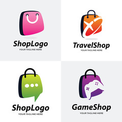 Sticker - Collection of Shop Logo Template Design Template