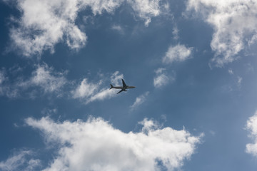 Wall Mural - blue sky background of airplane