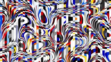 Poster - Transforming abstract shapes. Abstract geometric background. Seamless looping footage.