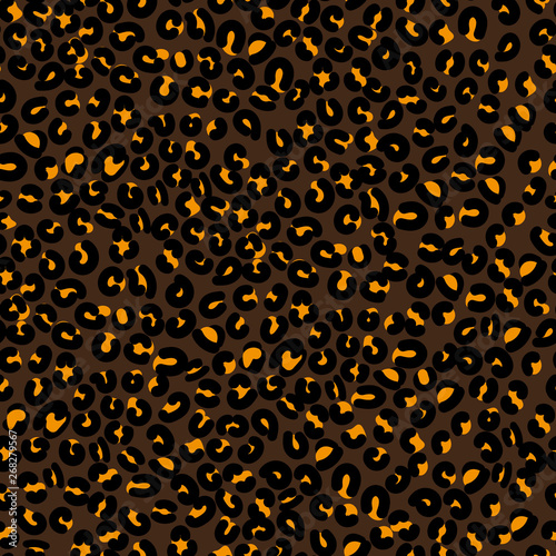 Fototapeta Leopard fashion beige seamless pattern for trandy textile prints, wallpaper, wrapping. Animal background effect.