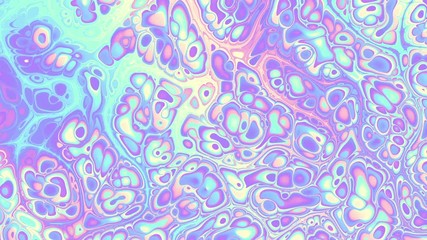 Poster - Moving random wavy texture. Psychedelic animated background. Transform abstract curved shapes. Looping footage.