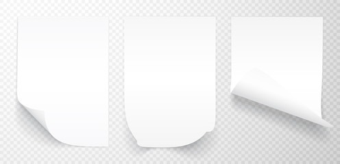 Poster - Blank A4 sheet of white paper with shadow, template for your design. Set. Vector illustration