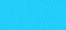 Blue Water Background. Seamless Blue Ripples Pattern. Water Pool Texture Bottom Background. Vector Illustration
