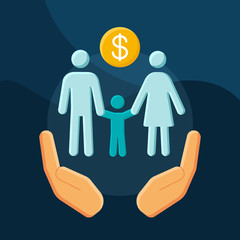 Poster - Social benefits flat concept vector icon