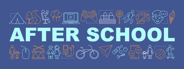Wall Mural - After school activities word concepts banner