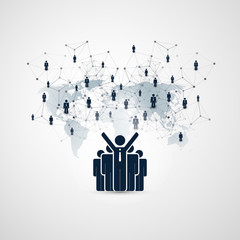 Poster - networks - business connections - social media concept design