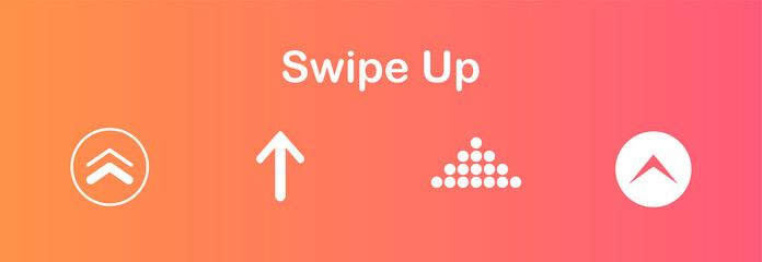 Poster - Set swipe up icon. Icons with arrows for the design of the story of a blogger.